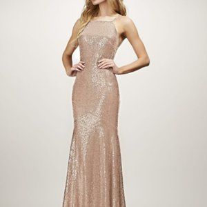 THEIA Jessica Bridesmaid Dress (Matte Rose Gold)